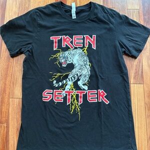Tren Setter Black Graphic Tee with Tiger Design